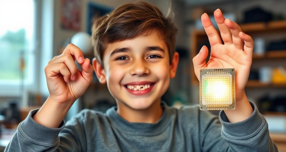 Niño con circuito LED